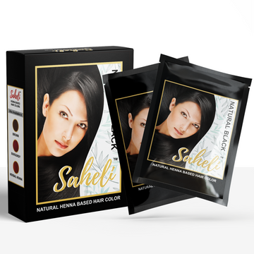 Saheli Henna Based Hair Color - Natural Black (5 X 20gms)