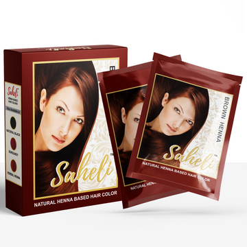 Saheli Henna Based Hair Color - Brown (5 X 20 gms)