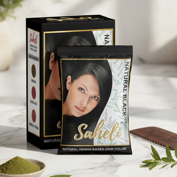 Saheli Henna Based Hair Color - Natural Black (5 X 20gms)