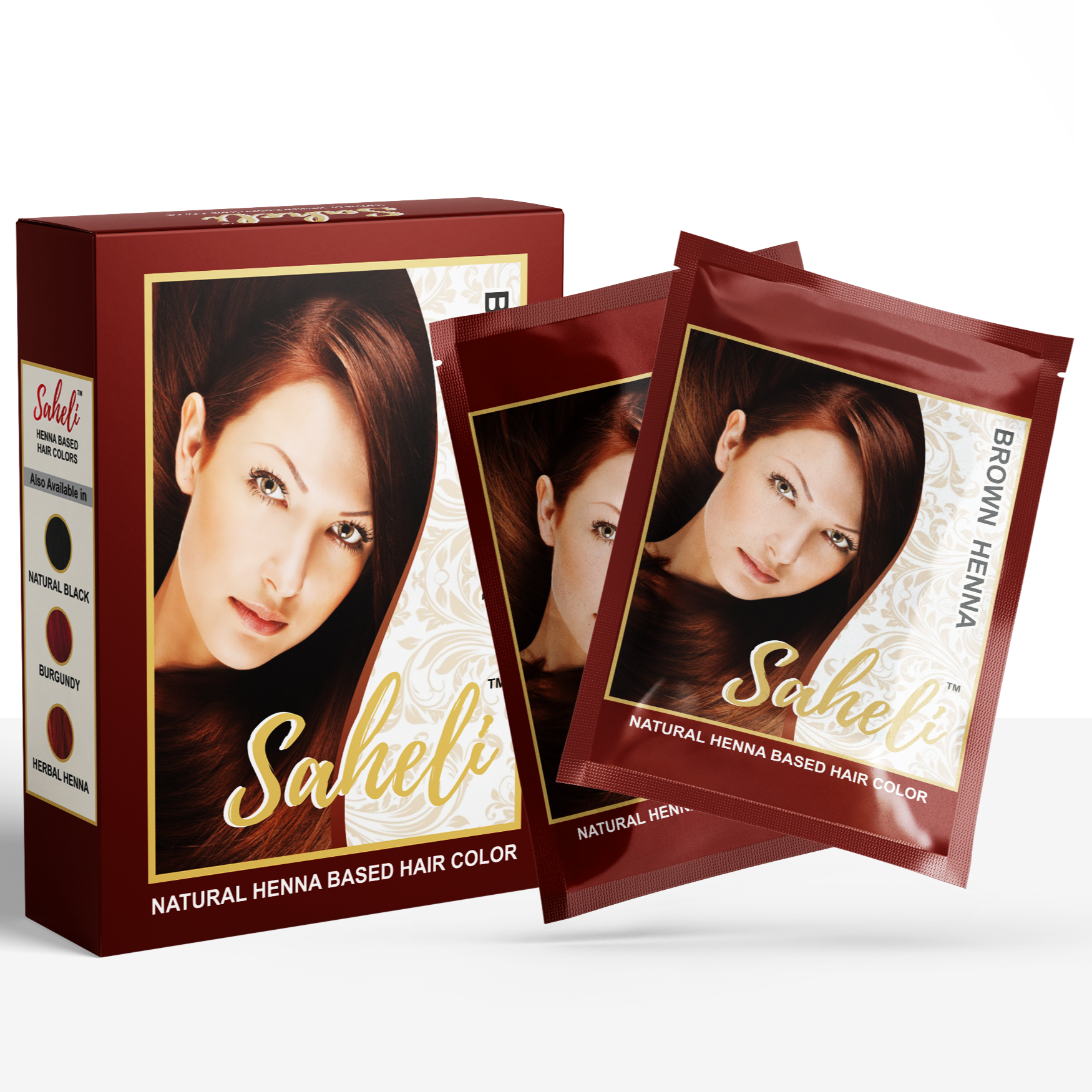 Saheli Henna Based Hair Color - Brown (5 X 20 gms)